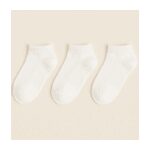 جوارب قطنية منlibras قصيرة للرجال (3 أزواج) لون أبيض