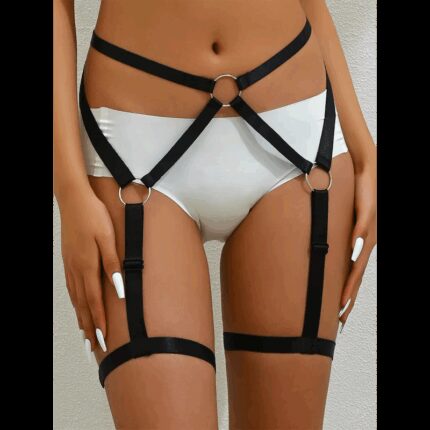 حزام خصر جنسي مثير للنساء لون اسود