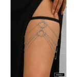 اكسسوار للفخد بتصميم خلخال للنساء لون فضي