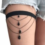 اكسسوار للفخد بتصميم خلخال للنساء لون فضي