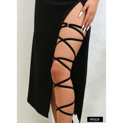 اكسسوار للفخذ للنساء لون أسود