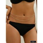 سنسال خصر قطعتين للنساء لون ذهبي