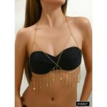 اكسسوار رقبة وصدر للنساء لون ذهبي