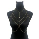 ⁦اكسسوار رقبة وصدر للنساء لون ذهبي⁩ - الصورة ⁦4⁩