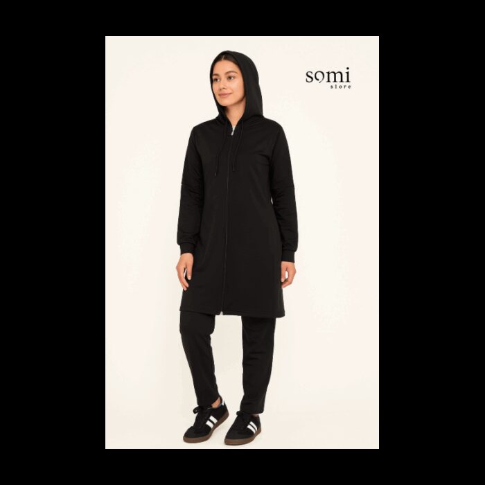 ⁦طقم صيفي للصبايا جاكيت وبنطلون لون أسود⁩ - الصورة ⁦4⁩