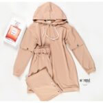 طقم صيفي للصبايا جاكيت وبنطلون لون بني