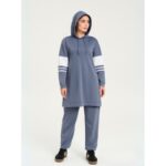 ⁦طقم صيفي للصبايا جاكيت وبنطلون لون بترولي⁩ - الصورة ⁦4⁩