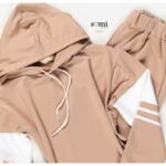 طقم صيفي للصبايا جاكيت وبنطلون لون بني