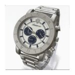 ⁦ساعة معدنية للرجال لون فضي أرضية بيضاء ماركة Haimow⁩ - الصورة ⁦2⁩