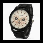 ⁦ساعة معدنية للرجال لون أسود أرضية بيضاء ماركة awin sport⁩ - الصورة ⁦2⁩