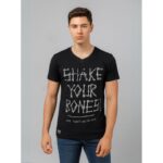 بلوزة شبابية تي شيرت لون أسود