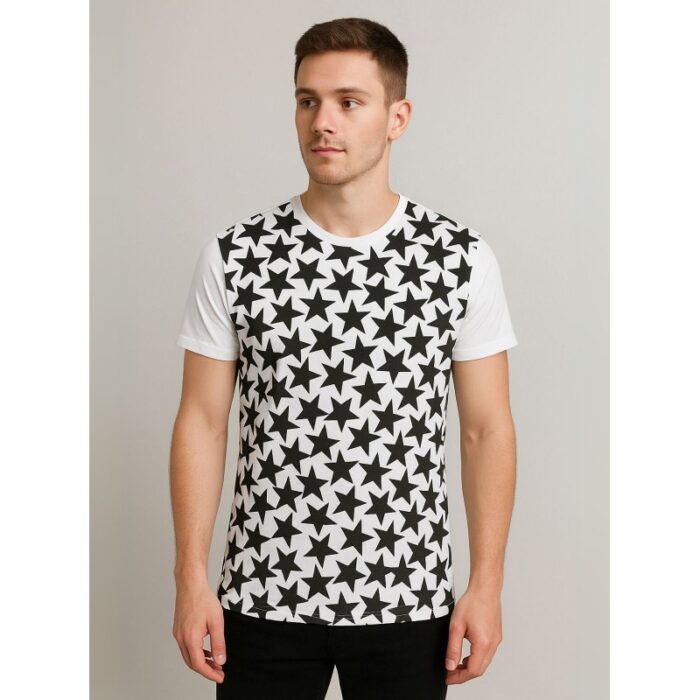 103384604_685ec7f1a2de6 بلوزة شبابية تي شيرت لون ابيض بتصميم نجوم - الصورة 1