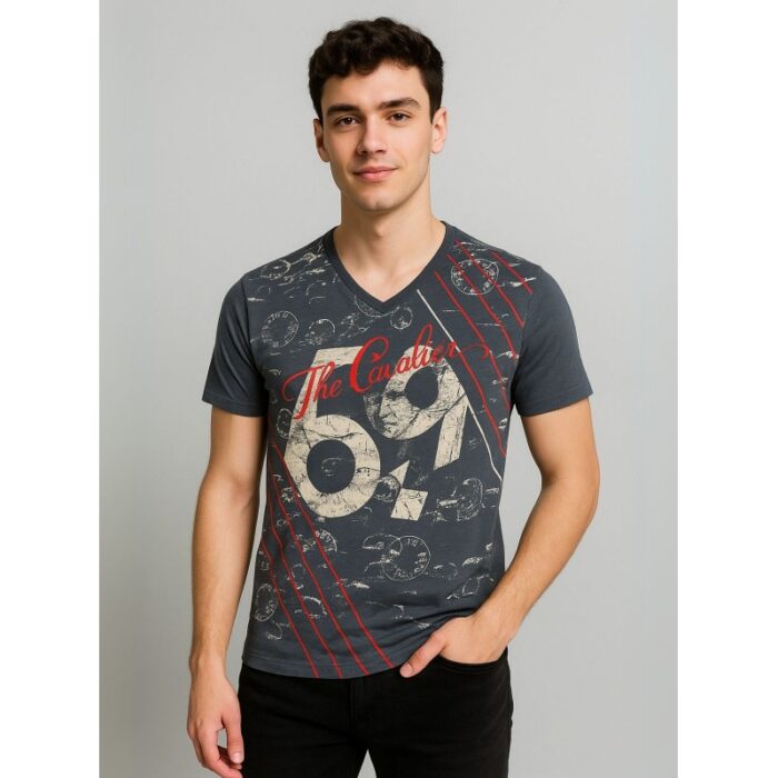 103384655_685ec8093fc7f بلوزه شبابيه تي شيرت قبه v لون سكني غامق - الصورة 1