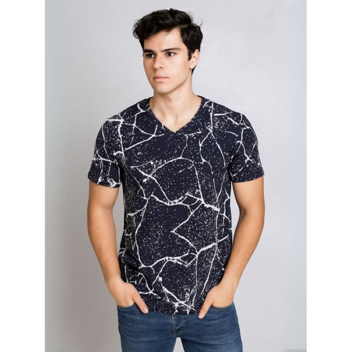 103384698_685ec83723916 بلوزة تي شيرت رجالي لون أسود نقشه أبيض - الصورة 1