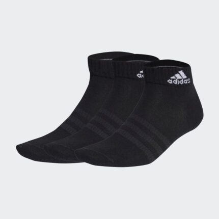 adidas Unisex' Thin and Light Ankle Socks (3 Pairs) - Black
