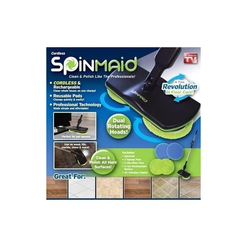 ⁦super maid clean and polish floors-مكنسة أرضية الكترونية برأسين⁩ - الصورة ⁦1⁩
