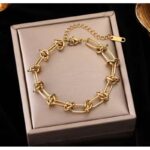 ⁦سوارة تيفاني لون ذهبي⁩ - الصورة ⁦2⁩