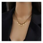 سلسال مطلي ذهب و خرزة كرستال