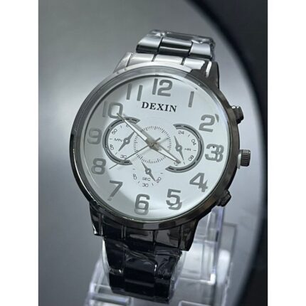 ساعه يد رجاليه دائري ستانلس ستيل stainless steel من dexin