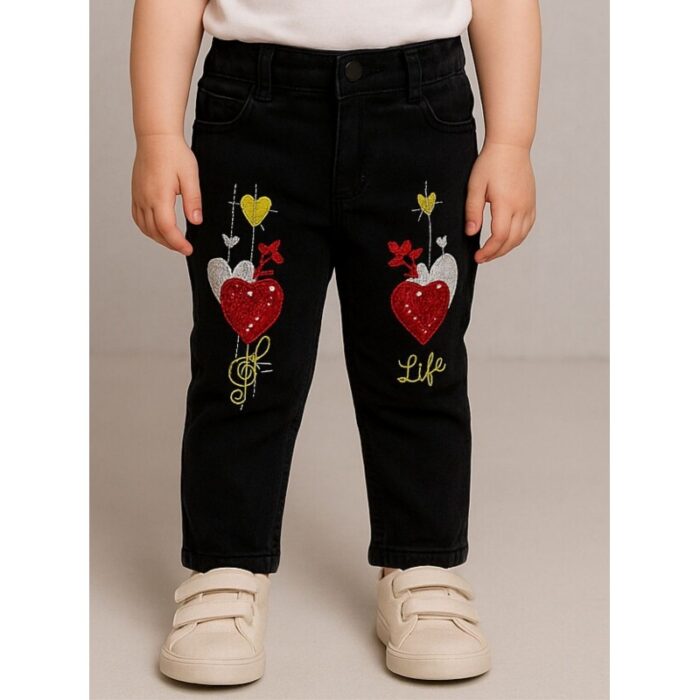 ⁦بنطلون جينز للأطفال لون أسود⁩ - الصورة ⁦3⁩