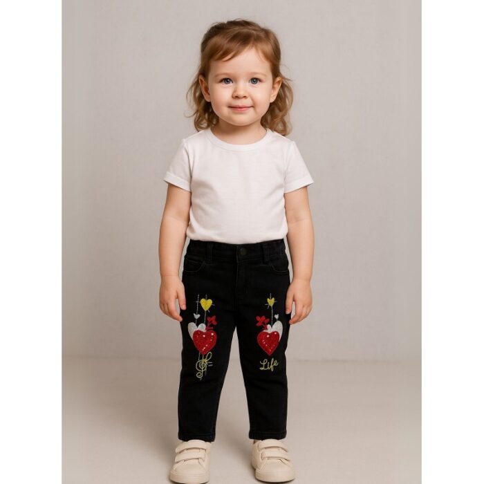 ⁦بنطلون جينز للأطفال لون أسود⁩ - الصورة ⁦4⁩