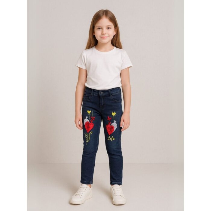 ⁦بنطلون جينز للأطفال لون كحلي⁩ - الصورة ⁦2⁩