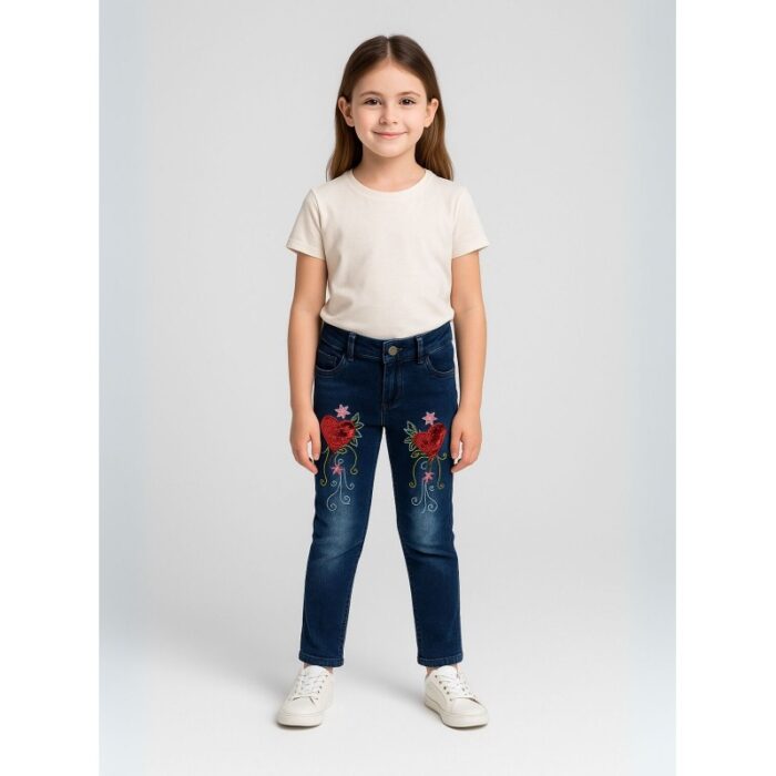 ⁦بنطلون جينز للأطفال لون كحلي⁩ - الصورة ⁦2⁩