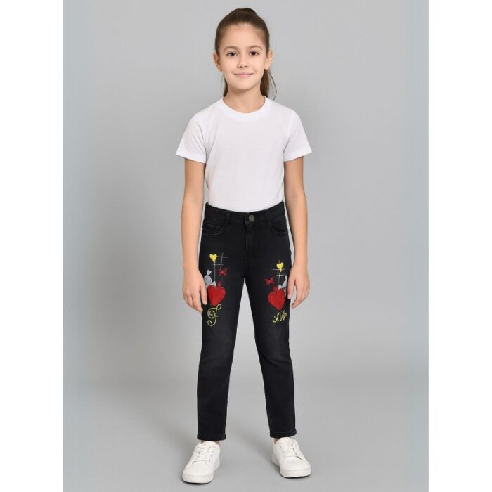 ⁦بنطلون جينز للأطفال لون أسود⁩ - الصورة ⁦2⁩