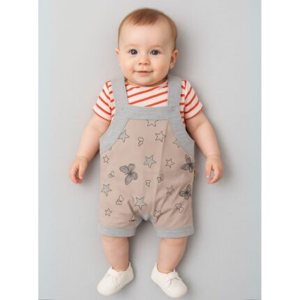 طقم بيبي تيشيرت وأفرهول للأطفال