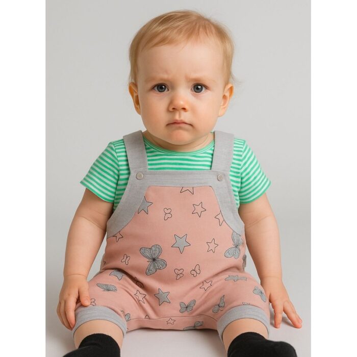 103384949_685ecb6f6e438 طقم بيبي تيشيرت وأفرهول للأطفال - الصورة 1