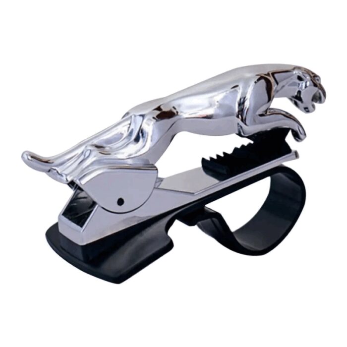 103384988_685ecc071d30f حامل موبايل ثابت للسيارة بتصميم جاكور لون فضي- silver tiger phone holder - الصورة 1