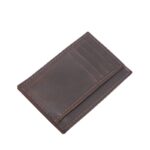 محفظة جلد رجالية لون بني محروق 8.5 *12.5 سم