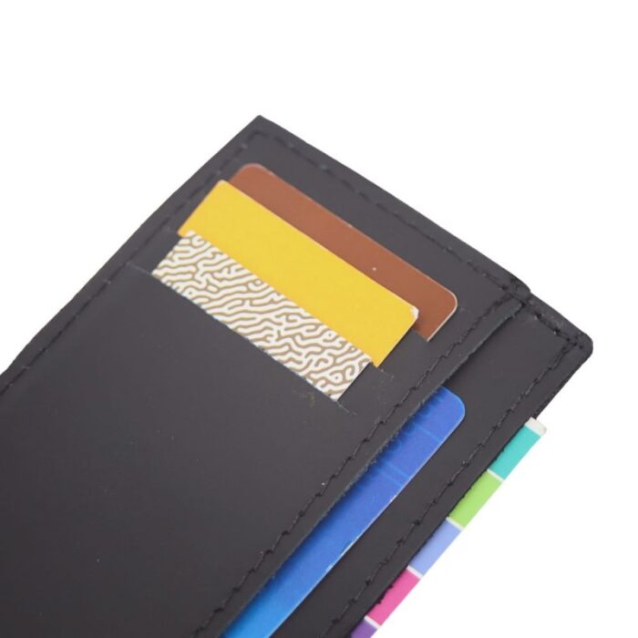 ⁦محفظة جلد رجالية لون أسود 8.5 *12.5 سم⁩ - الصورة ⁦4⁩