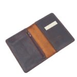 ⁦محفظة جلد رجالية لون بني محروق 8.5 *12.5 سم⁩ - الصورة ⁦2⁩