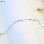 سوار زركون مربعات صغيرة أبيض لون فضي