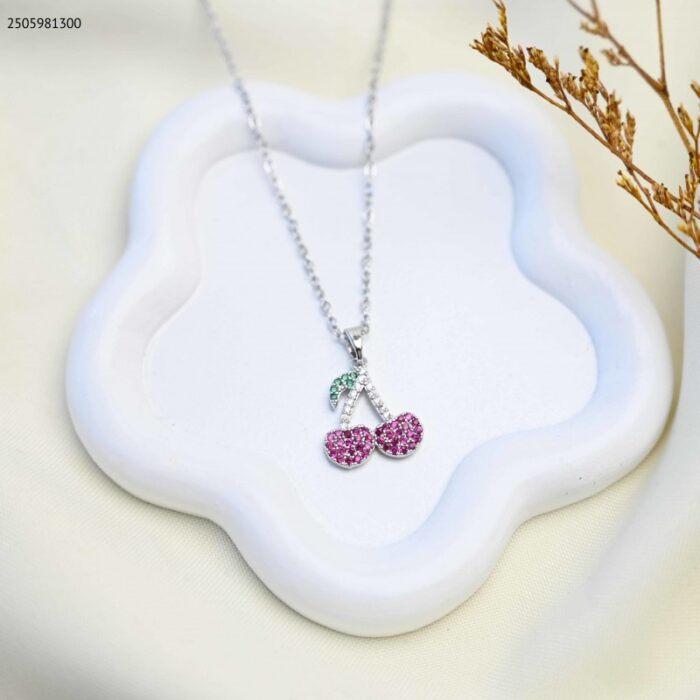 103385068_685eccc151dc6 سلسال بتصميم كرز لون فضي - الصورة 1