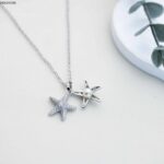 سلسال نجمة البحر مع حبة لولو لون فضي