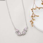 سلسال قلوب متحركة مع زركون (اللون: فضي وزهري )