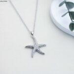 سلسال نجم البحر مع زركون لون فضي