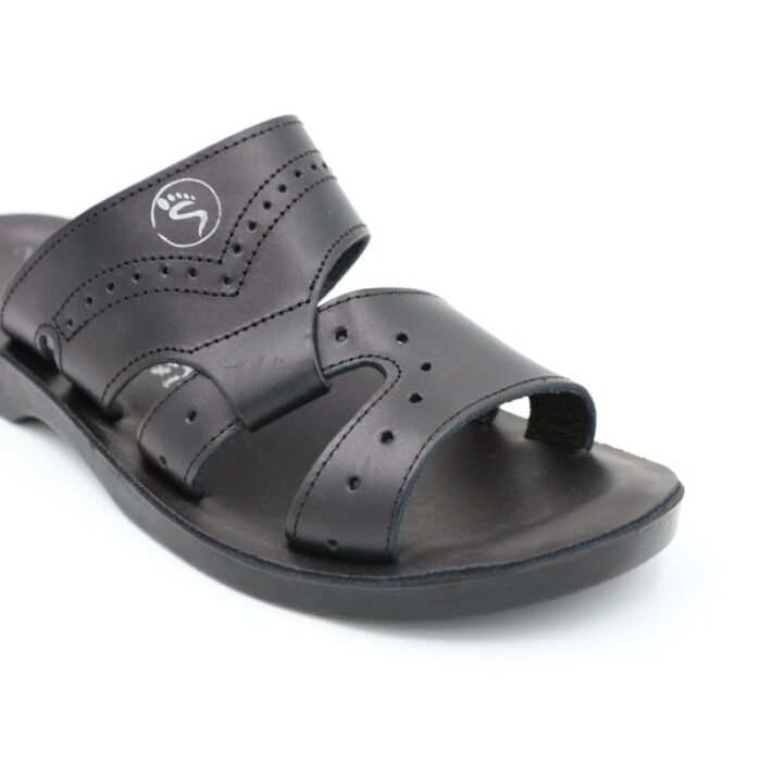 ⁦شبشب جلد طبيعي من سمارت SMART للرجال لون أسود⁩ - الصورة ⁦2⁩