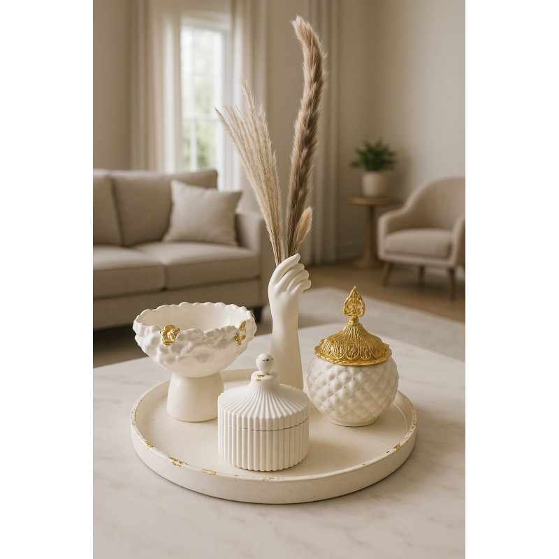 ⁦بكج ديكور كونكريت مكون من 6 قطع صناعة يدوية Hand Made⁩ - الصورة ⁦1⁩