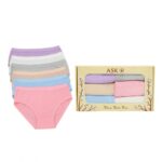 ⁦طقم داخلي مع فوطه بتصميم بريف من ASK (6 قطع) للنساء بألوان متعددة⁩ - الصورة ⁦6⁩