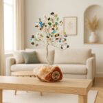 ⁦شجرة مصنوعة من الاسلاك المعدنية مع الحجر الكريم تورمالين مع قاعدة حجر طبيعي كريستالي ملحي طولها 20 سم⁩ - الصورة ⁦2⁩