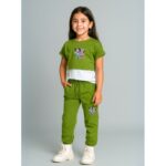 بيجامة بناتي 3 قطع لون اخضر