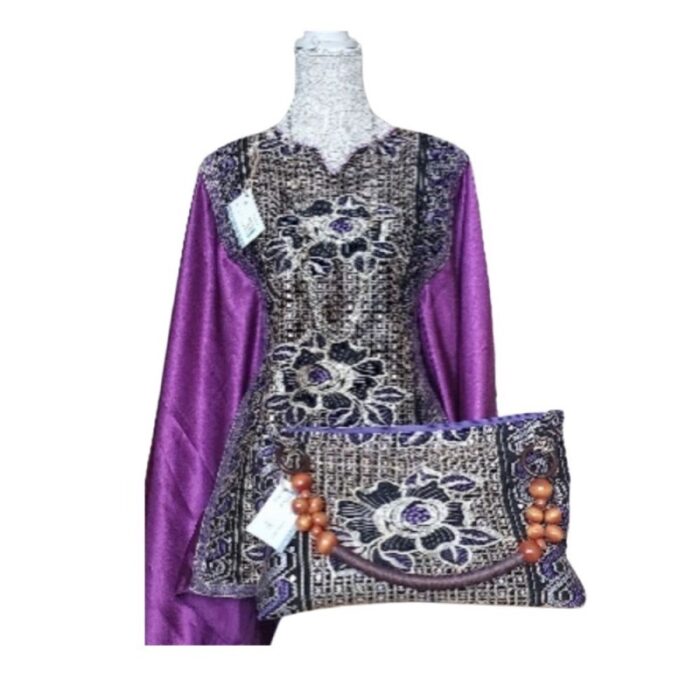 103385333_685ecf58723cf بلوزة ستاتية صناعة يدوية مطرزة بتصميم راقي لون بنفسجي - الصورة 1