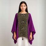 ⁦بلوزة ستاتية صناعة يدوية مطرزة بتصميم راقي لون بنفسجي⁩ - الصورة ⁦2⁩