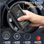 ⁦منفاخ عجلات السيارة والدراجة والكرات محمول وذكي ببطارية قابلة للشحن مع شاشة رقمية - Car Air Pump atj-8466⁩ - الصورة ⁦11⁩