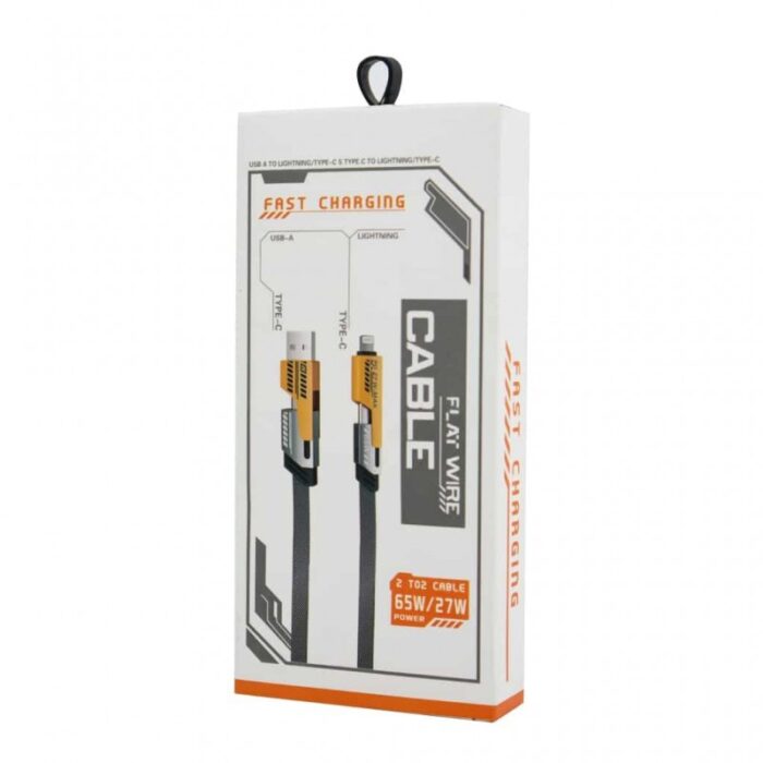 103385343_685ecf81154a8 كابل شحن سريع 65 واط 4 في 1 لكافة أنواع الأجهزة طول 1 متر - الصورة 1
