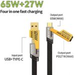 ⁦كابل شحن سريع 65 واط 4 في 1 لكافة أنواع الأجهزة طول 1 متر⁩ - الصورة ⁦2⁩
