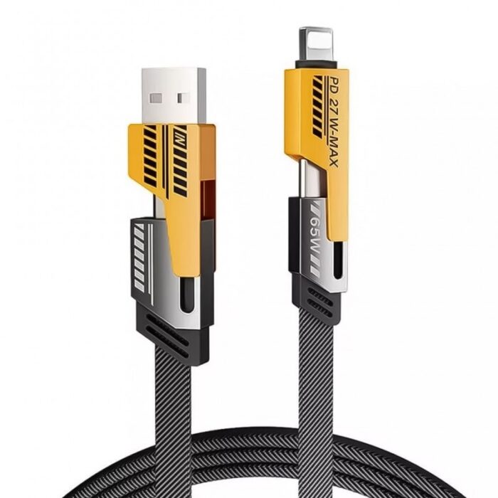 ⁦كابل شحن سريع 65 واط 4 في 1 لكافة أنواع الأجهزة طول 1 متر⁩ - الصورة ⁦5⁩